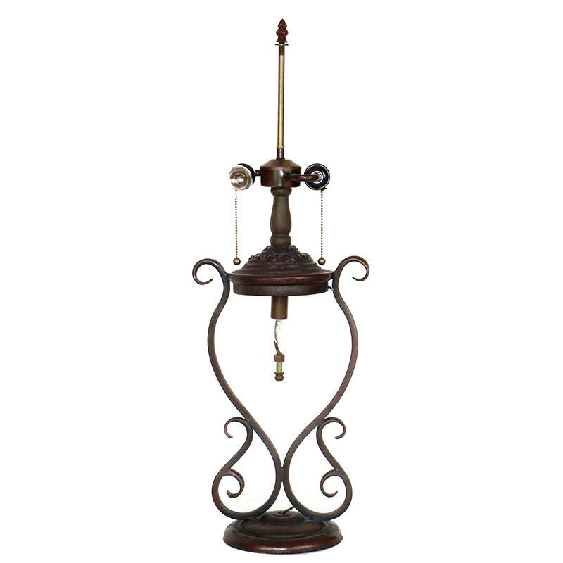 Cone Metal Stained Glass 3-Light Table Lamp