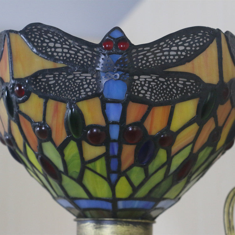 Semi-Circle Iron Stained Glass Wall Lamp
