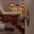 Semi-Circle Iron Stained Glass Wall Lamp