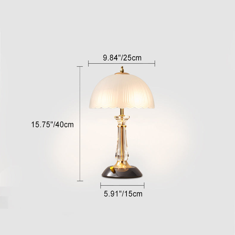 Round Umbrella Metal Glass Table Lamp