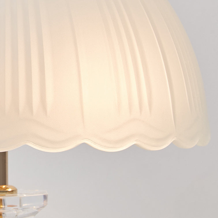Round Umbrella Metal Glass Table Lamp