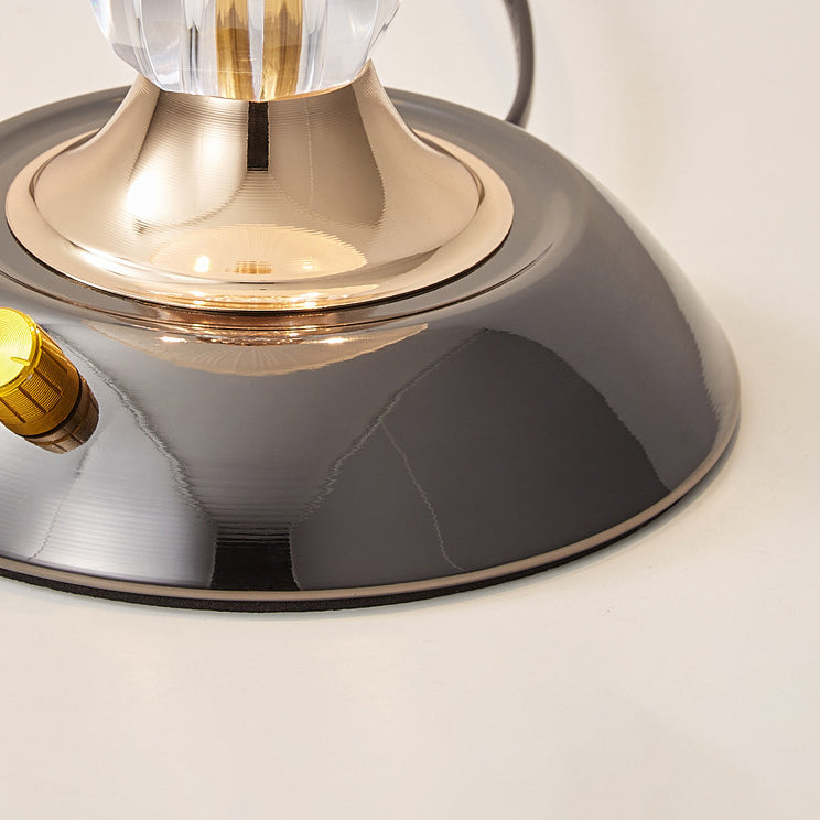 Round Umbrella Metal Glass Table Lamp