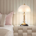 Round Umbrella Metal Glass Table Lamp