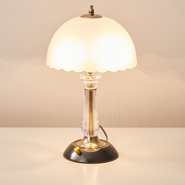 Round Umbrella Metal Glass Table Lamp