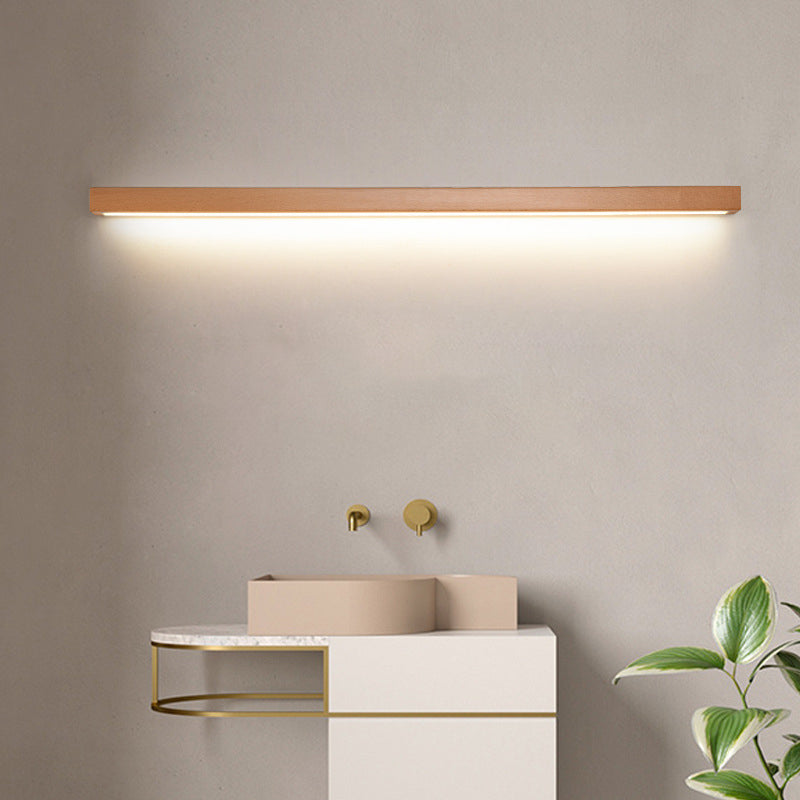Rectangular Linear PVC Wood Wall Lamp