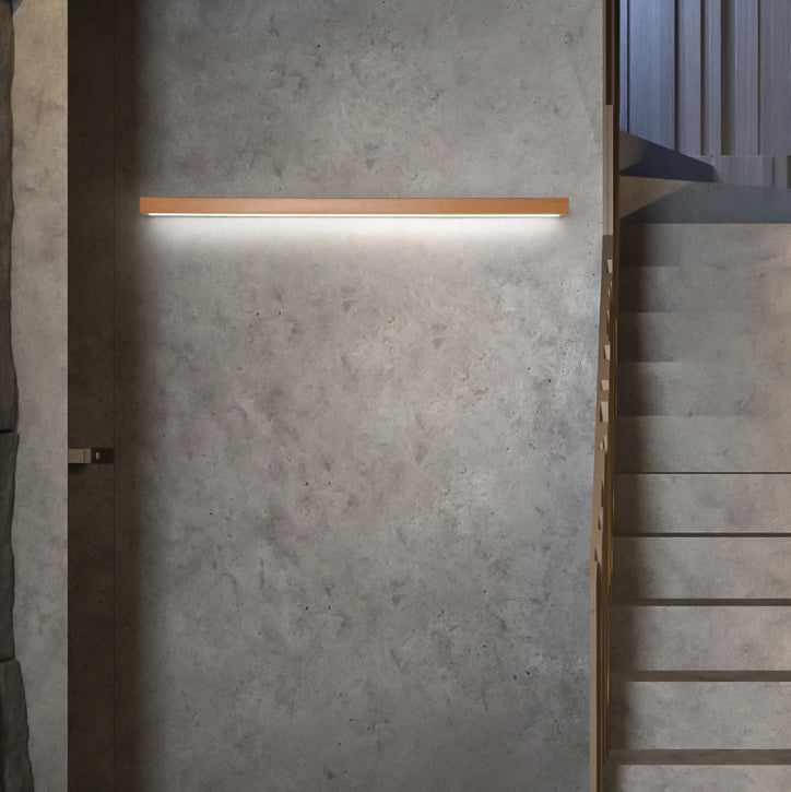 Rectangular Linear PVC Wood Wall Lamp