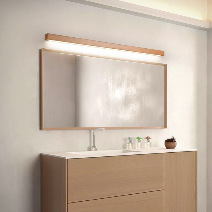 Rectangular Linear PVC Wood Wall Lamp
