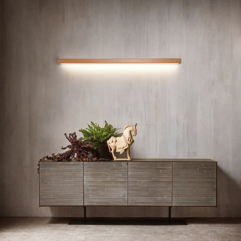 Rectangular Linear PVC Wood Wall Lamp