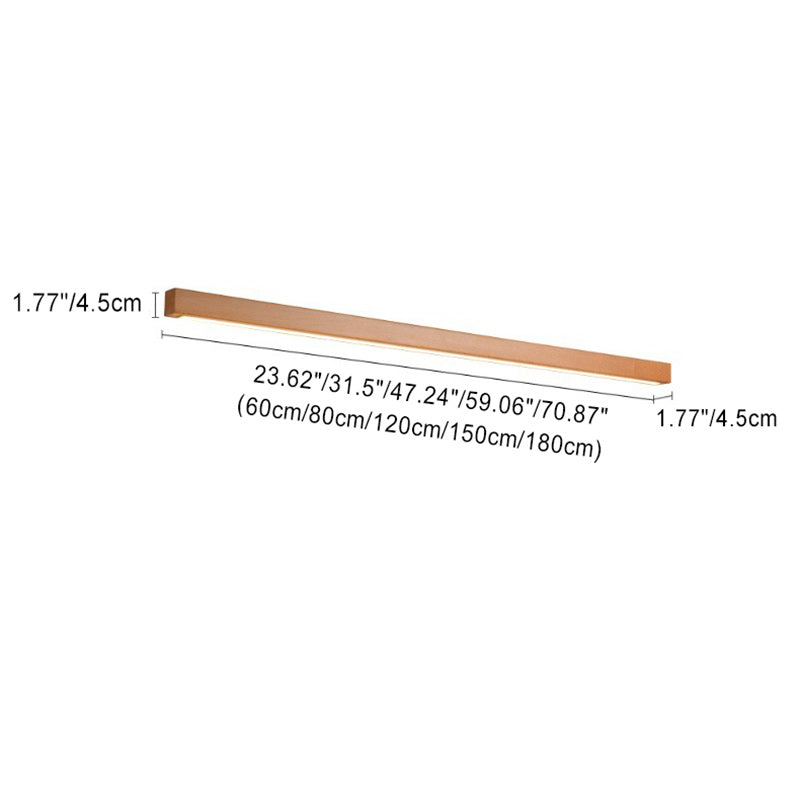 Rectangular Linear PVC Wood Wall Lamp