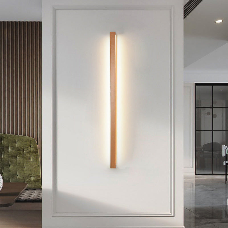 Rectangular Linear PVC Wood Wall Lamp