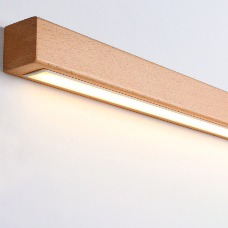 Rectangular Linear PVC Wood Wall Lamp