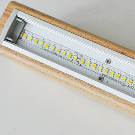 Rectangular Linear PVC Wood Wall Lamp