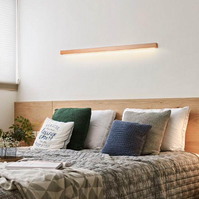 Rectangular Linear PVC Wood Wall Lamp