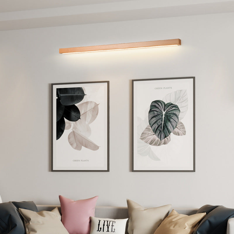 Rectangular Linear PVC Wood Wall Lamp