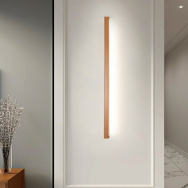 Rectangular Linear PVC Wood Wall Lamp