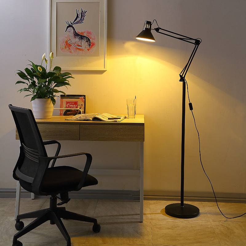 Contemporary Scandinavian Retractable Swivel Floor Lamp