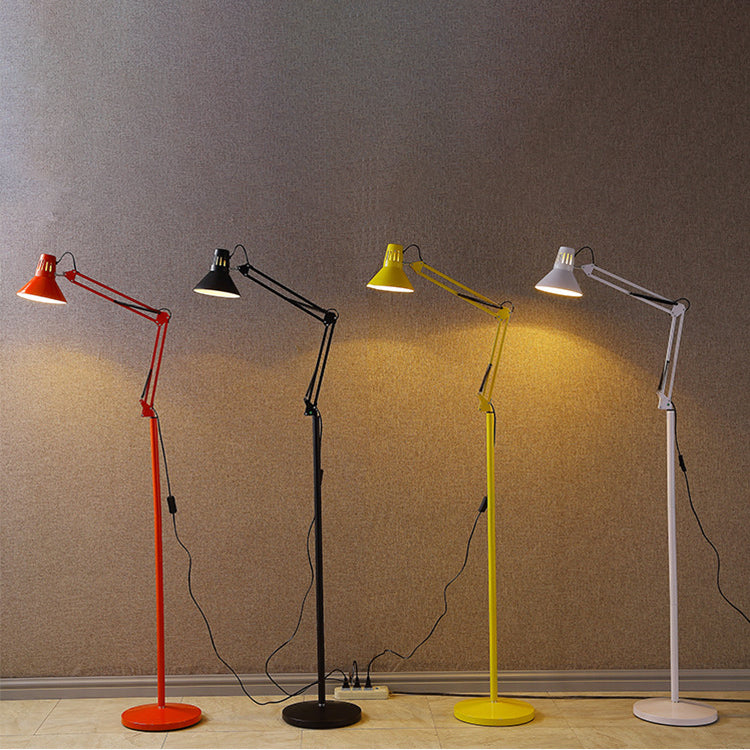 Contemporary Scandinavian Retractable Swivel Floor Lamp