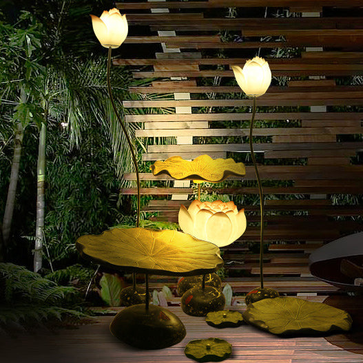 Lotus Flower Round Iron Floor Lamp