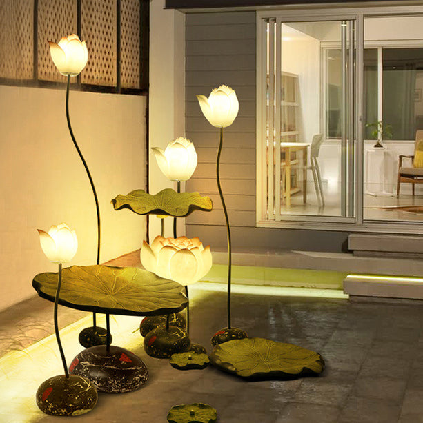 Lotus Flower Round Iron Floor Lamp
