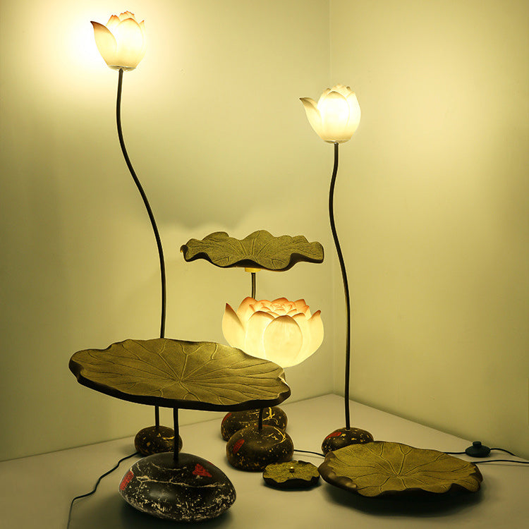 Lotus Flower Round Iron Floor Lamp