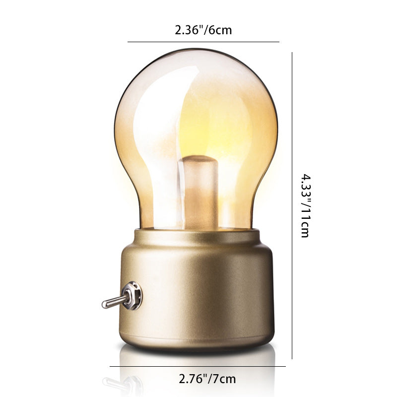 Round ABS Glass Bedroom Table Lamp
