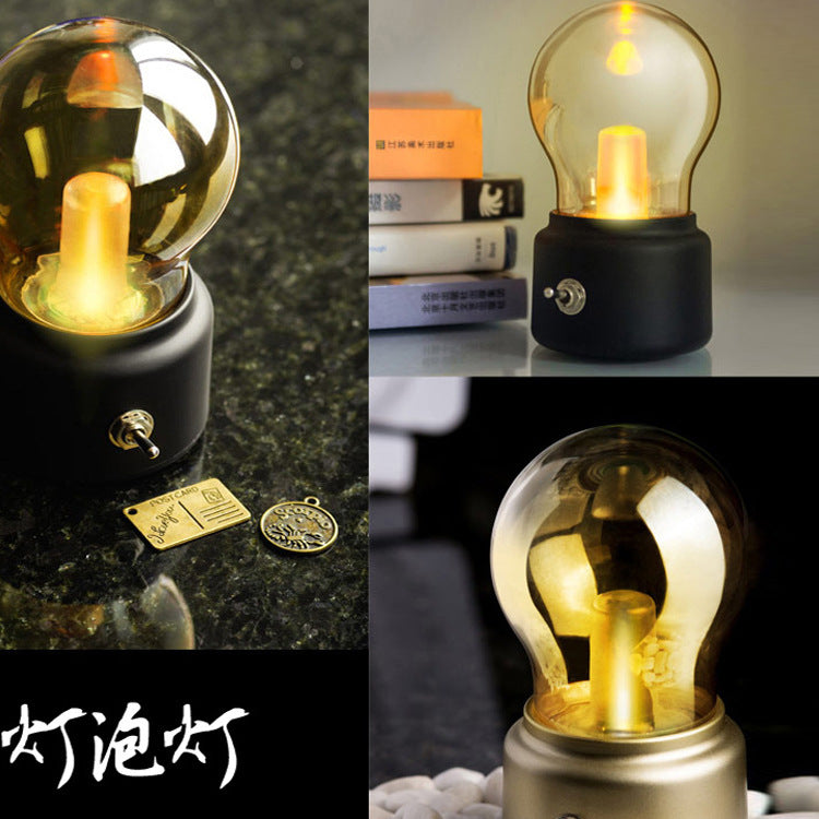Round ABS Glass Bedroom Table Lamp