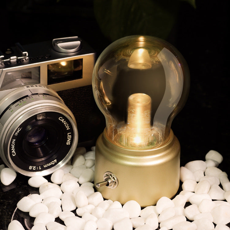 Round ABS Glass Bedroom Table Lamp
