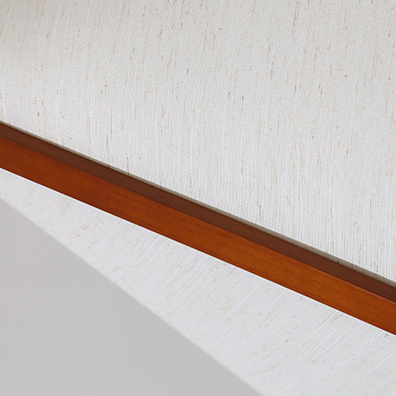 Round Cone Teak Cotton Floor Lamp