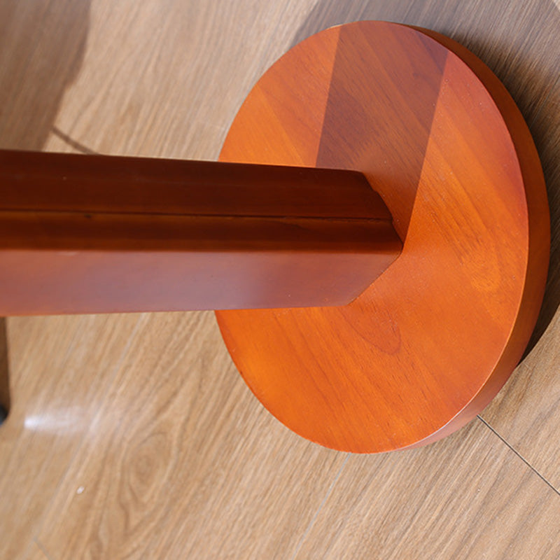 Round Cone Teak Cotton Floor Lamp