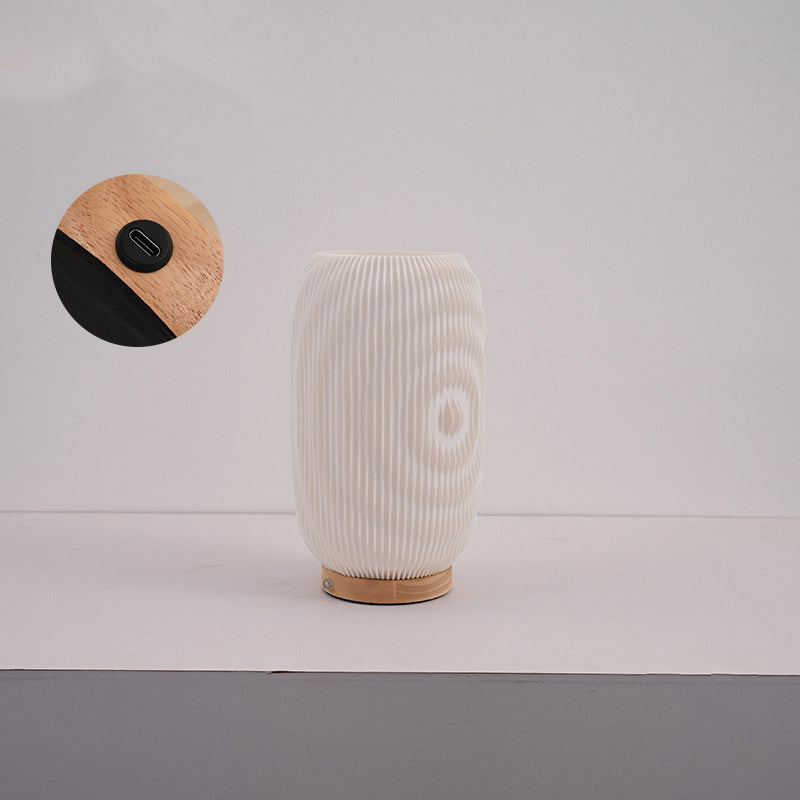 Cylinder Plastic Bedroom Table Lamp