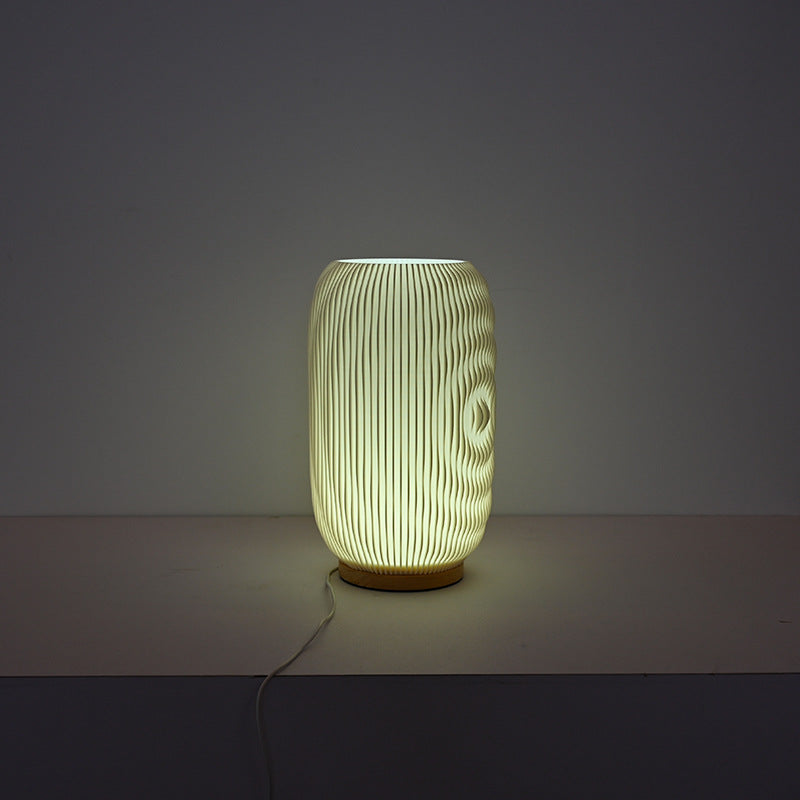 Cylinder Plastic Bedroom Table Lamp