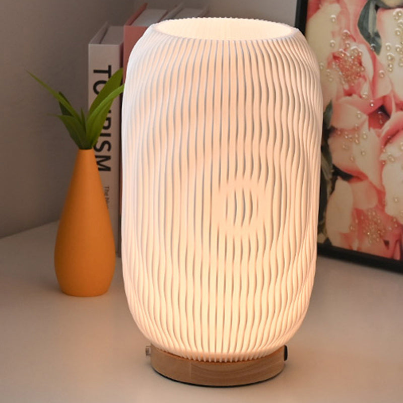 Cylinder Plastic Bedroom Table Lamp