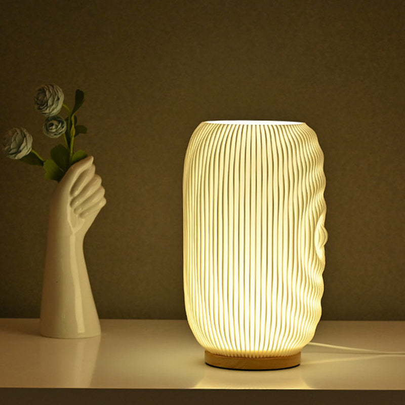 Cylinder Plastic Bedroom Table Lamp