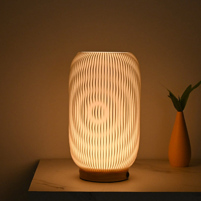 Cylinder Plastic Bedroom Table Lamp