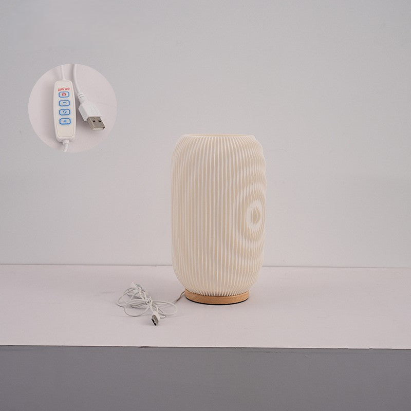 Cylinder Plastic Bedroom Table Lamp