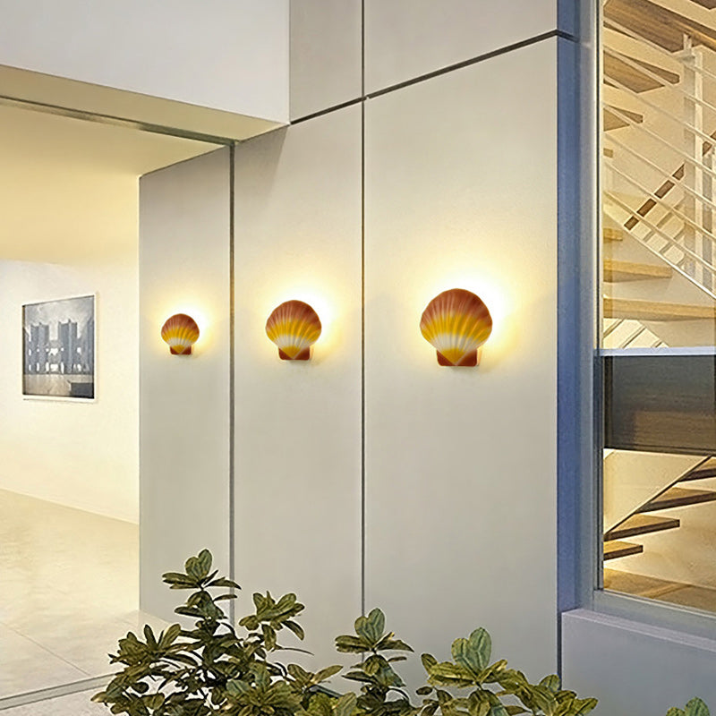 Shell Round Aluminum Hallway Wall Lamp