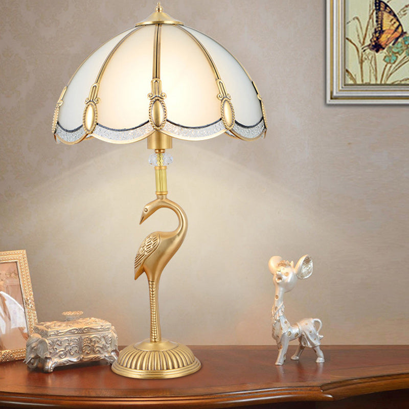 Round Cone Copper Glass Table Lamp