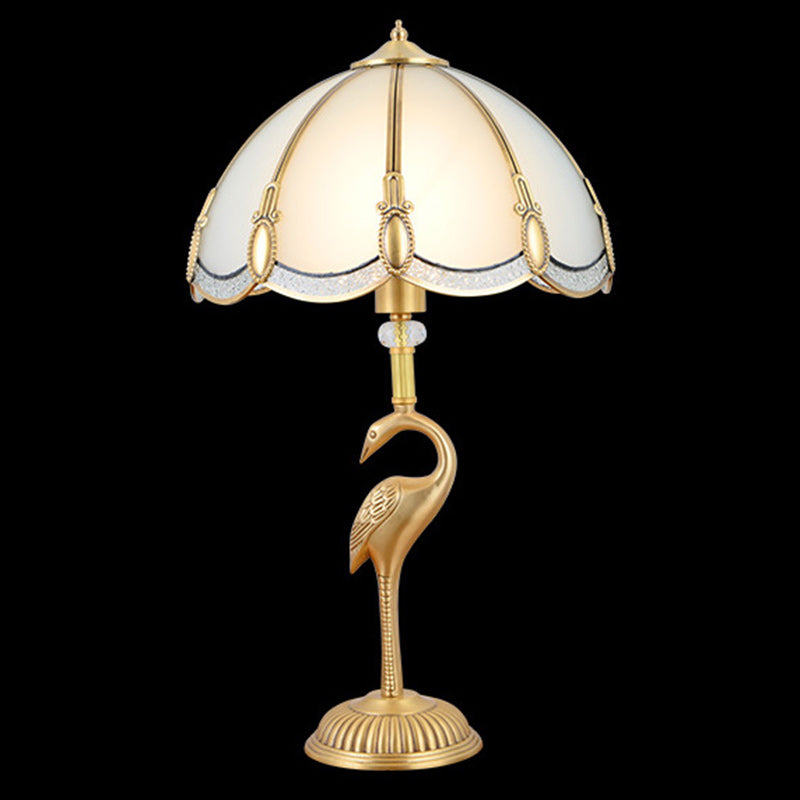 Round Cone Copper Glass Table Lamp