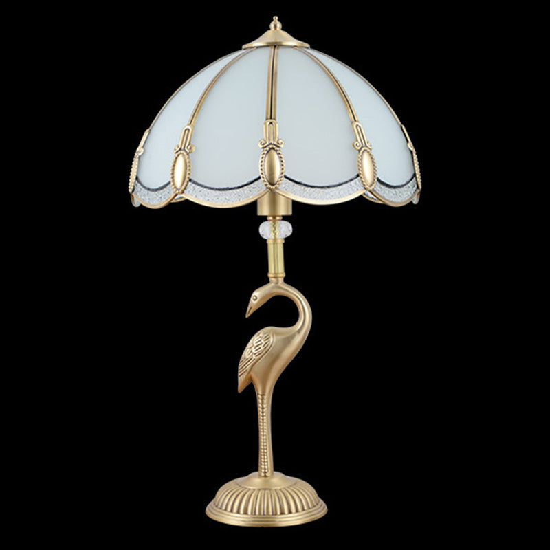 Round Cone Copper Glass Table Lamp