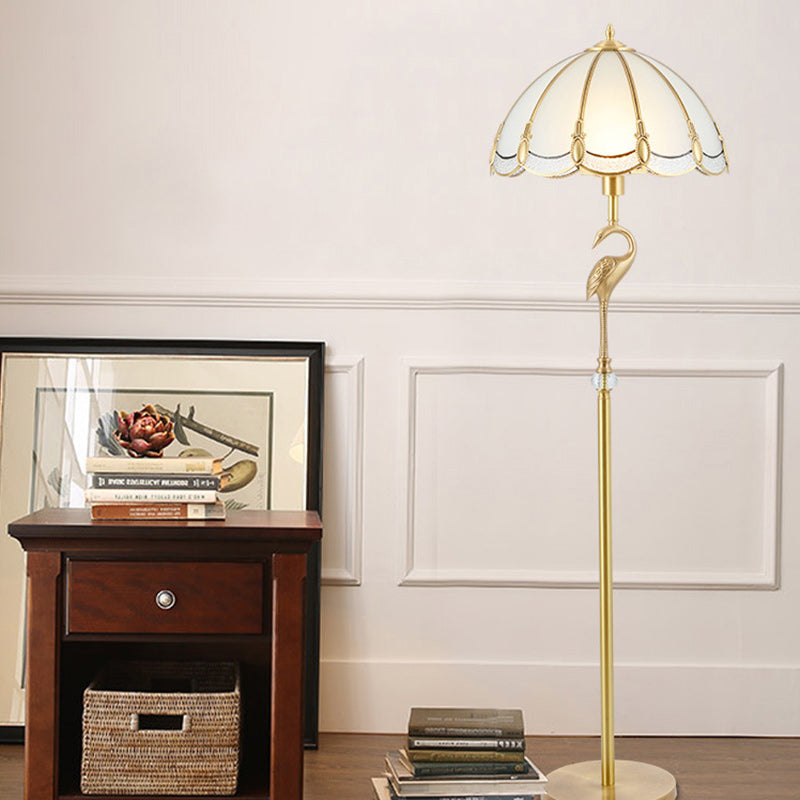 Round Cone Copper Glass Floor Lamp