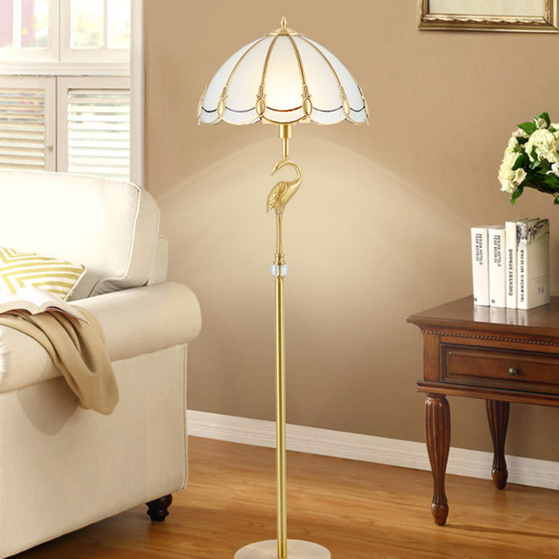 Round Cone Copper Glass Floor Lamp