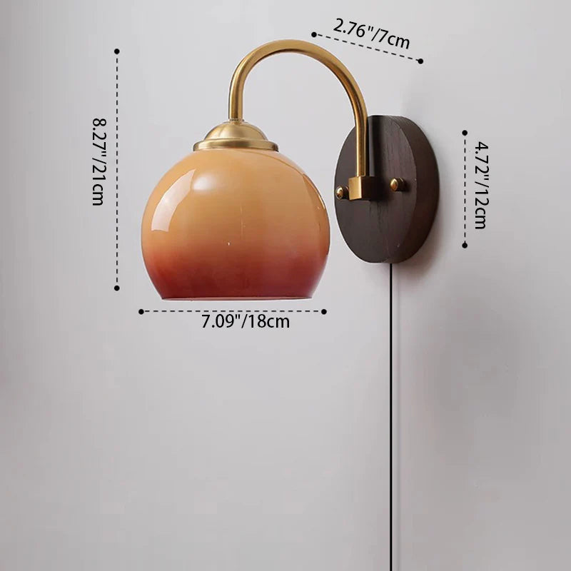 Cream Round Oval Ash Wall Lamp