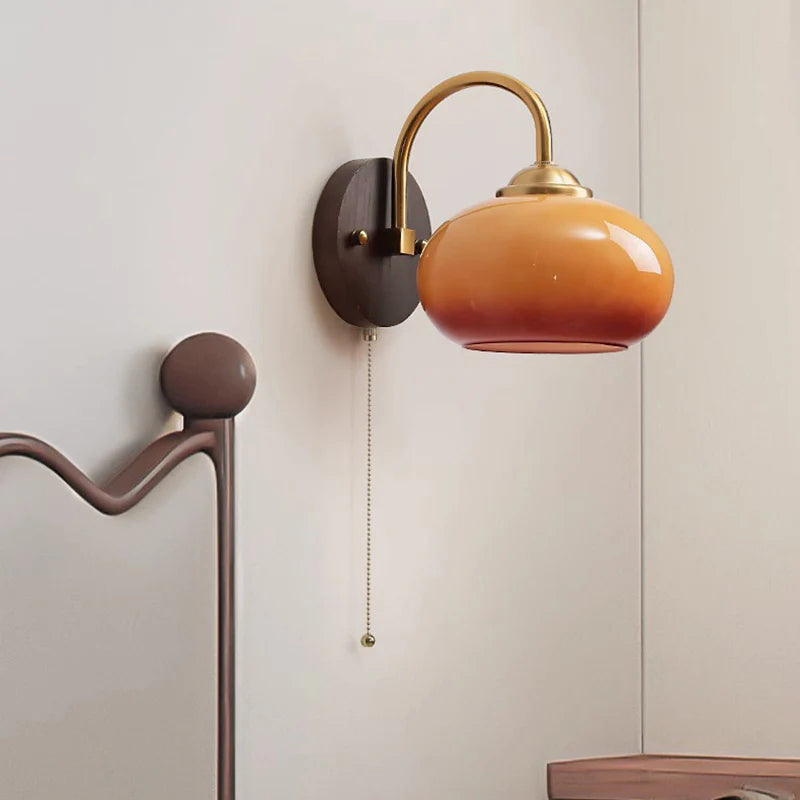 Cream Round Oval Ash Wall Lamp