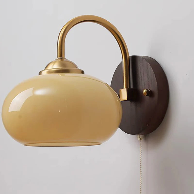 Cream Round Oval Ash Wall Lamp