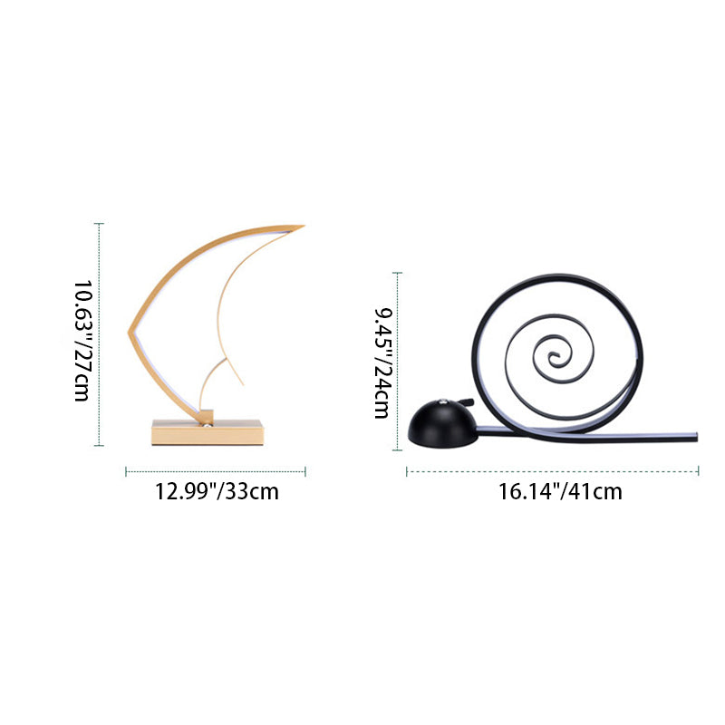 Sailboat Snail Iron Aluminum Table Lamp