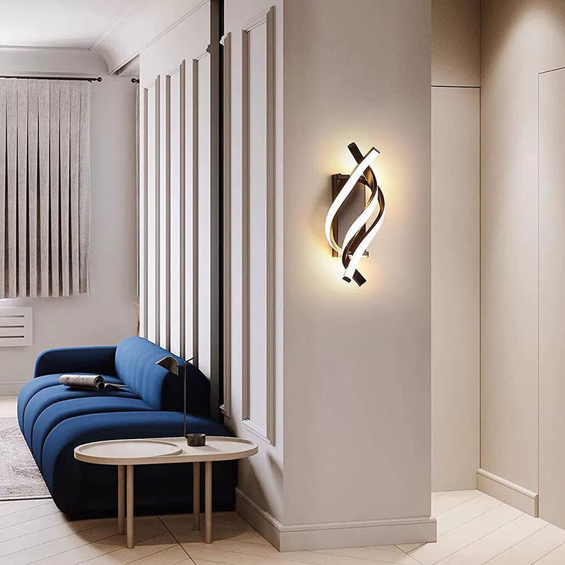 Spiral Aluminum Acrylic Bedroom Wall Lamp
