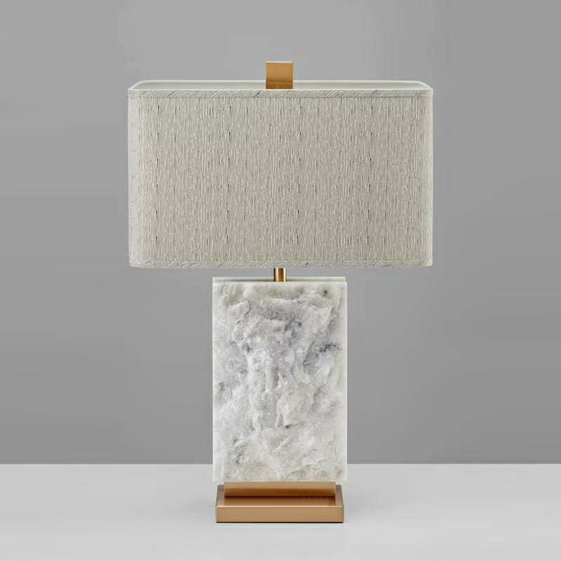 Rectangle Iron Marble Fabric Table Lamp