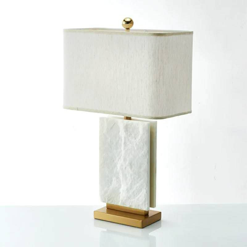 Rectangle Iron Marble Fabric Table Lamp