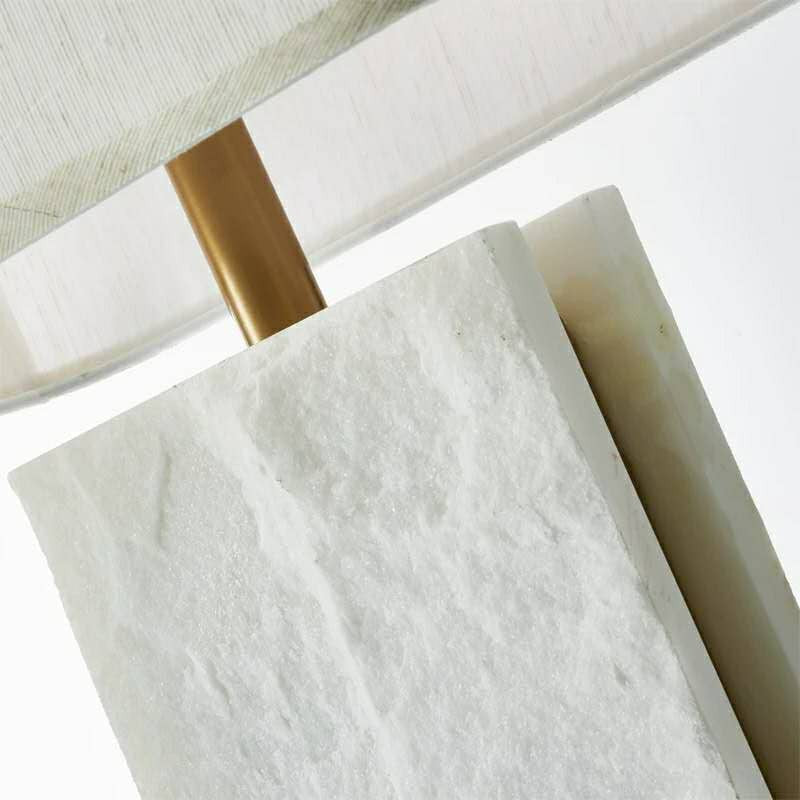 Rectangle Iron Marble Fabric Table Lamp