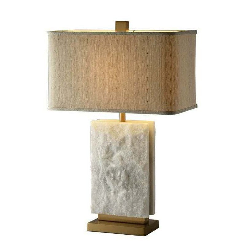 Rectangle Iron Marble Fabric Table Lamp